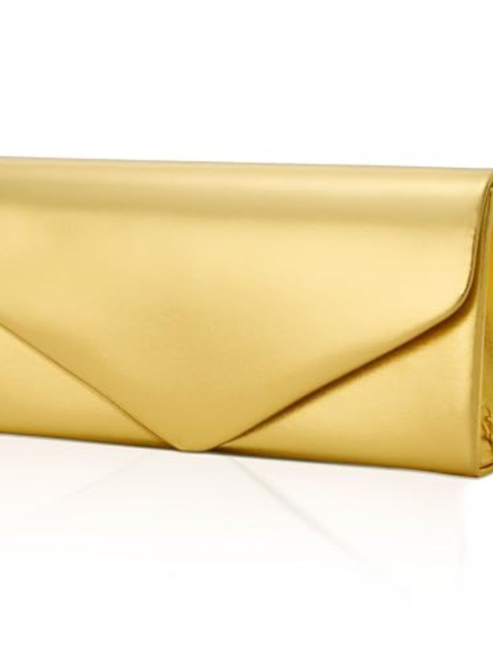 Faux Leather Envelope Clutch with Detachable Chain Strap Evening Bag